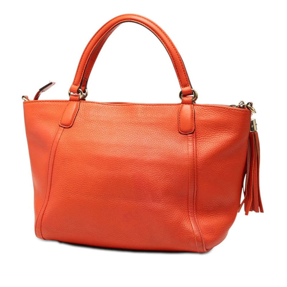 Gucci Shoulder Leather Soho Orange Interlocking GG Bag 2way Orange